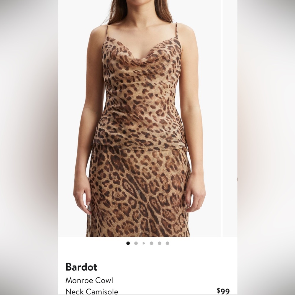Bardot Animal Print Cowl Neck top